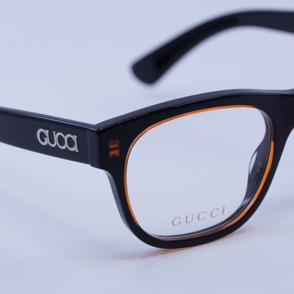 Gucci GG1796O 003 Eyeglasses Burgundy Crystal on Black 52mm Square Frame - Picture 4 of 9